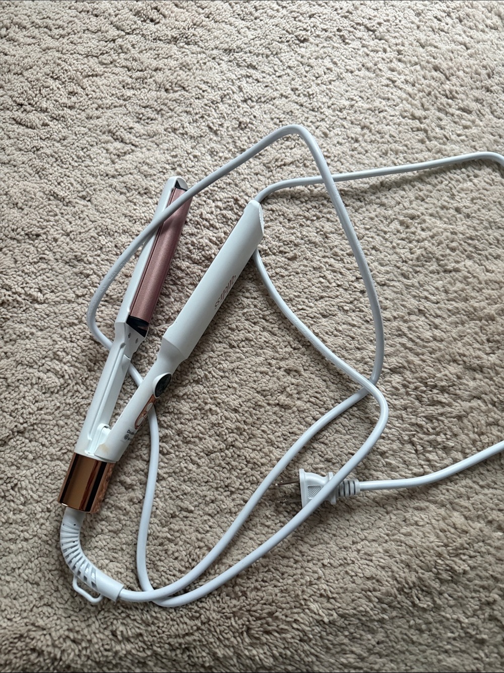 White and Rose Gold Hair Straightener Flat Iron - Unknown Brand crimper